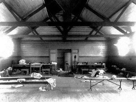 The sewing room at the reformatory school for girls.