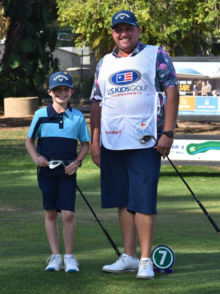 Brisbane's Oscar and Jay Simpson at the Rockhampton Golf Club in the lead-up to the US Kids Golf Foundation Australian Open being played on September 27 and 28.