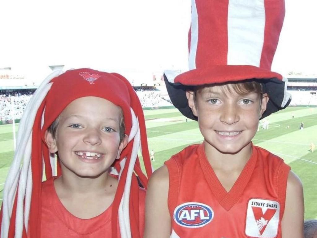 Antonio and brother Jack were footy fans from a young age. Picture: Facebook