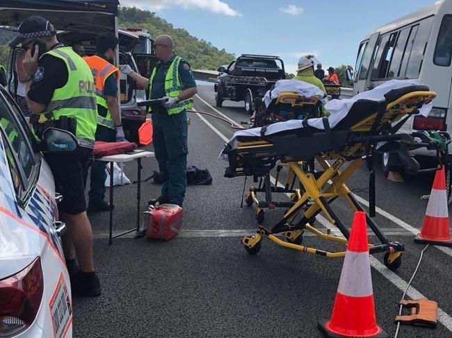 Twelve patients were assessed on arrival at the scene, with injuries ranging from minor to critical. Picture: Supplied/QAS