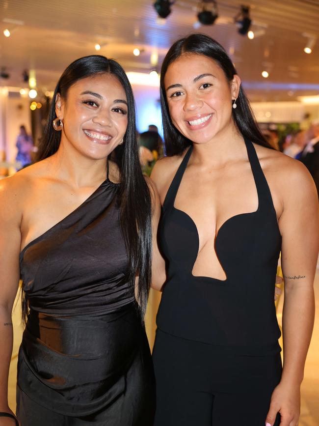 Jasmine Fogavini and Sienna Lofipo at the Gold Coast Titans NRLW 2025 Season Launch at Isoletto The Star Gold Coast. Picture, Portia Large.