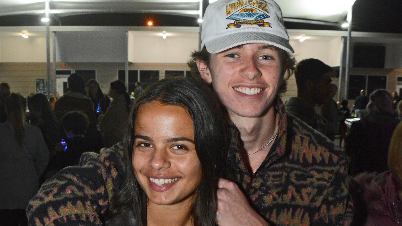 Samiya Keevers and Mason Silk at Night Bite markets at Palm Beach-Currumbin SHS, Palm Beach. Pic: Regina King