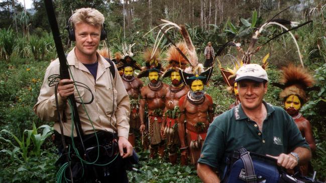 Mark Himsworth, left, and David Woolford, at work in New Guinea in 1998.