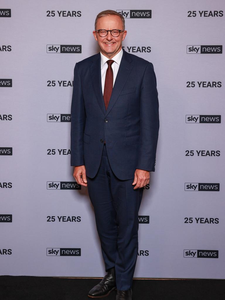 Anthony Albanese at the Sky News 25th Anniversary celebration, at Bennelong Restaurant. Picture: Justin Lloyd.