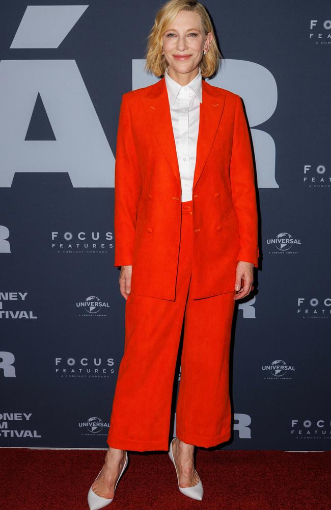 Cate Blanchett pictured on the red carpet at the Cremorne Orpheum for a special screening of her film, TAR. Picture: David Swift