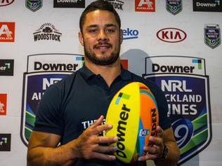 Jarryd Hayne announces that he'€™s playing in the Downer NRL Auckland Nines in 2017 at a media conference at the Pullman Hotel in Auckland, Wednesday, October 26, 2016. (AAP Image/David Rowland) NO ARCHIVING