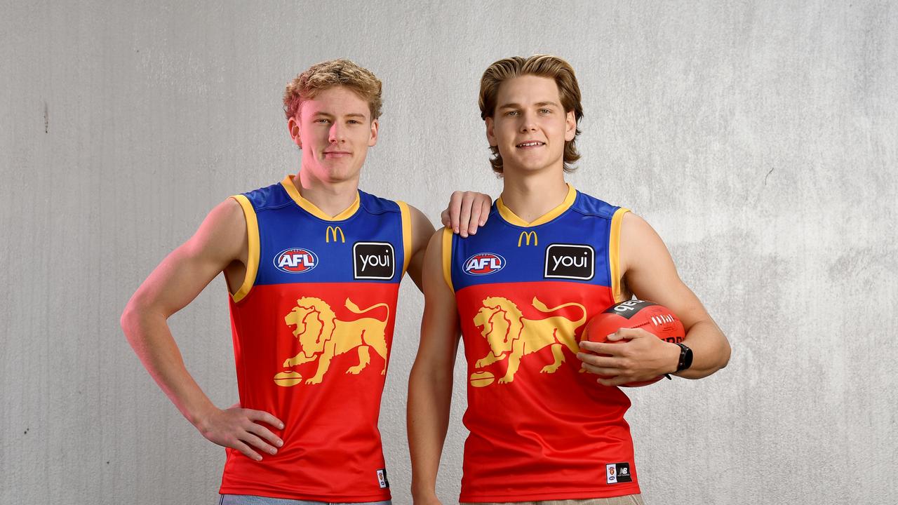 Will Ashcroft (right) has flown past other Lions midfielders. Picture: Morgan Hancock/Getty Images