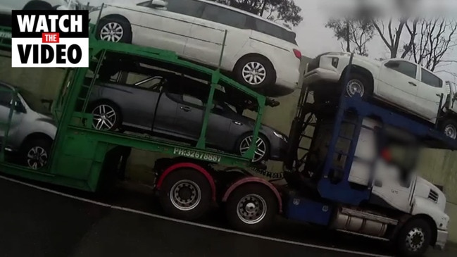 Police Bust Truckie With Alleged Bald Tyres, Rust, Cars Hanging Off ...