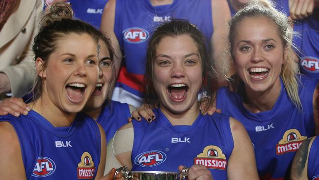 The base wage has increased for the players of the AFLW competition. Picture: Wayne Ludbey