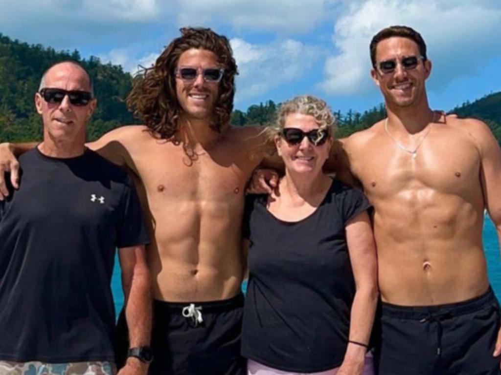Callum and Jake Robinson pictured with parents Martin and Debra, who broke their silence this week to say “the world has become a darker place for us”. Picture: Instagram