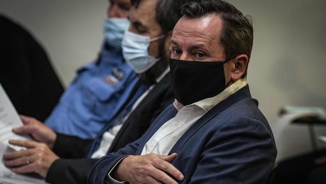 Premier of Western Australia, Mark McGowan speaks to the media on day three after his state government ordered a three day lockdown when a man was found to be COVID-positive after leaving hotel quarantine. Picture: NCA NewsWire / Tony McDonough