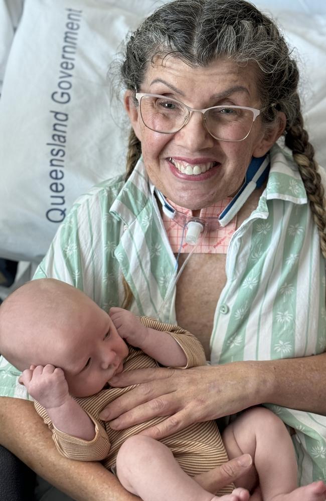 Danielle Cragg in hospital with her newborn niece. Picture – contributed.