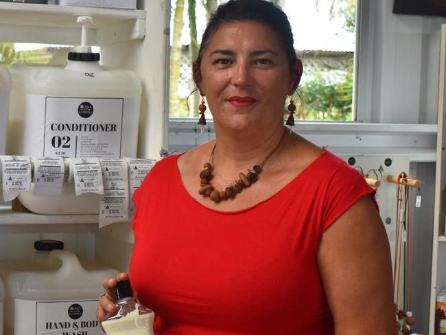 Beverley Whip at her Refill Not Landfill station. Picture: Rhylea Millar