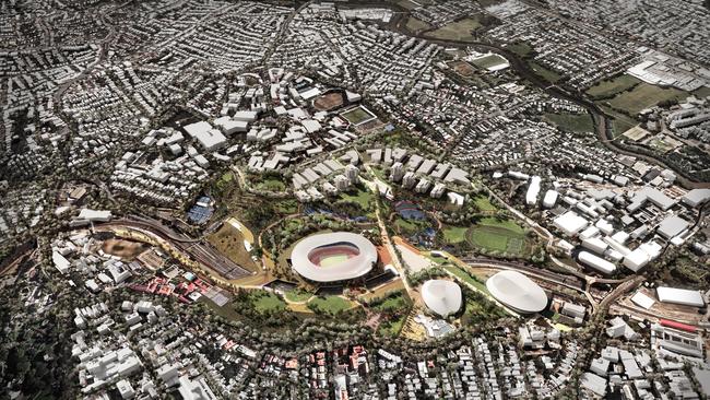 Brisbane is yet to decide where it will host the Olympic Games more than three years after it was awarded the honour. Victoria Park is shaping up as a potential venue. Picture: Archipelago Architects