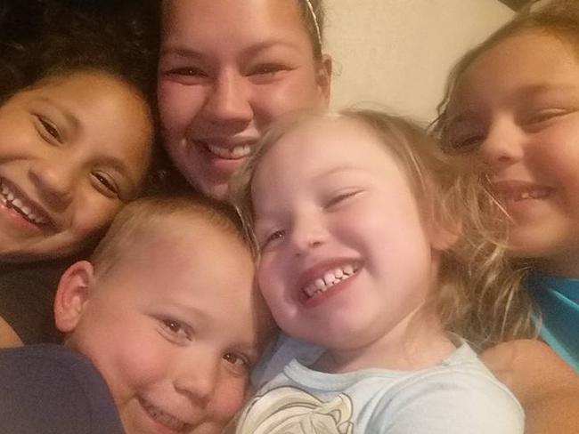 Joann Ward was killed along with her daughters Emily Garza, 7 (right) and Brooke Ward, 5 (second right). Ryland Ward, second left, was taken to hospital with gunshot wounds.