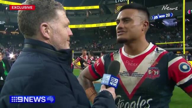 Rooster Spencer Leniu taunts Ezra Mam after Las Vegas match (9News)