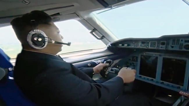 Kim Jong-Un 'flies' a plane