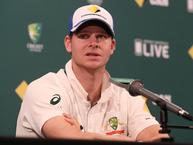 Australian skipper Steve Smith faces the media. Pic: Robert Cianflone/Getty Images