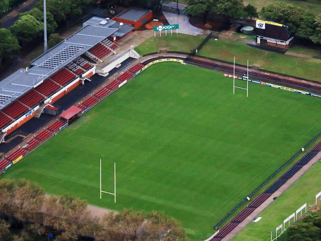 Aerial view of Brookvale Oval.    pic Mark Evans