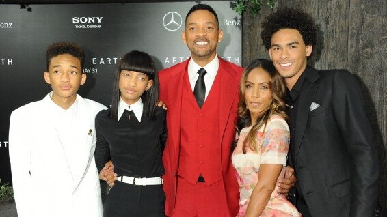 Jaden Smith, Willow Smith, Will Smith, Jada Pinkett Smith and Trey Smith. Picture: Jennifer Graylock/FilmMagic