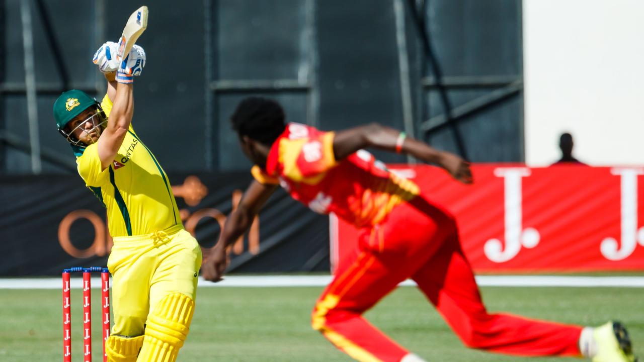 Aaron Finch during the third match played between Australia and hosts Zimbabwe.