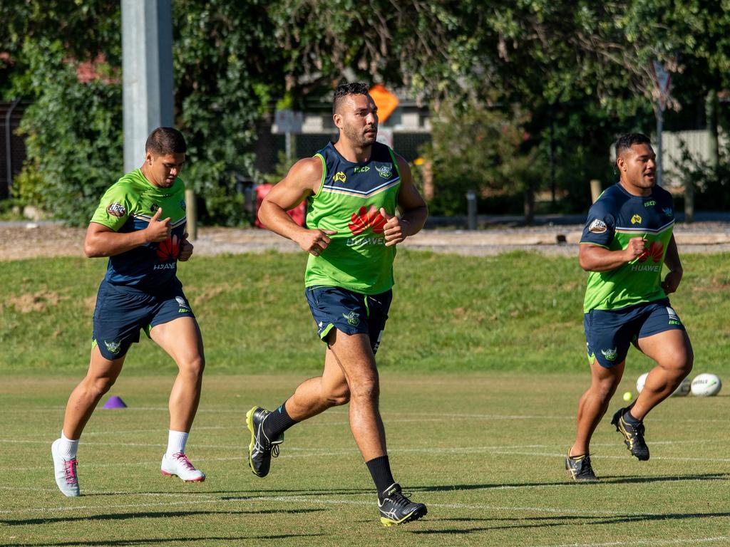 New Canberra Raiders recruit Ryan James at pre-season training.