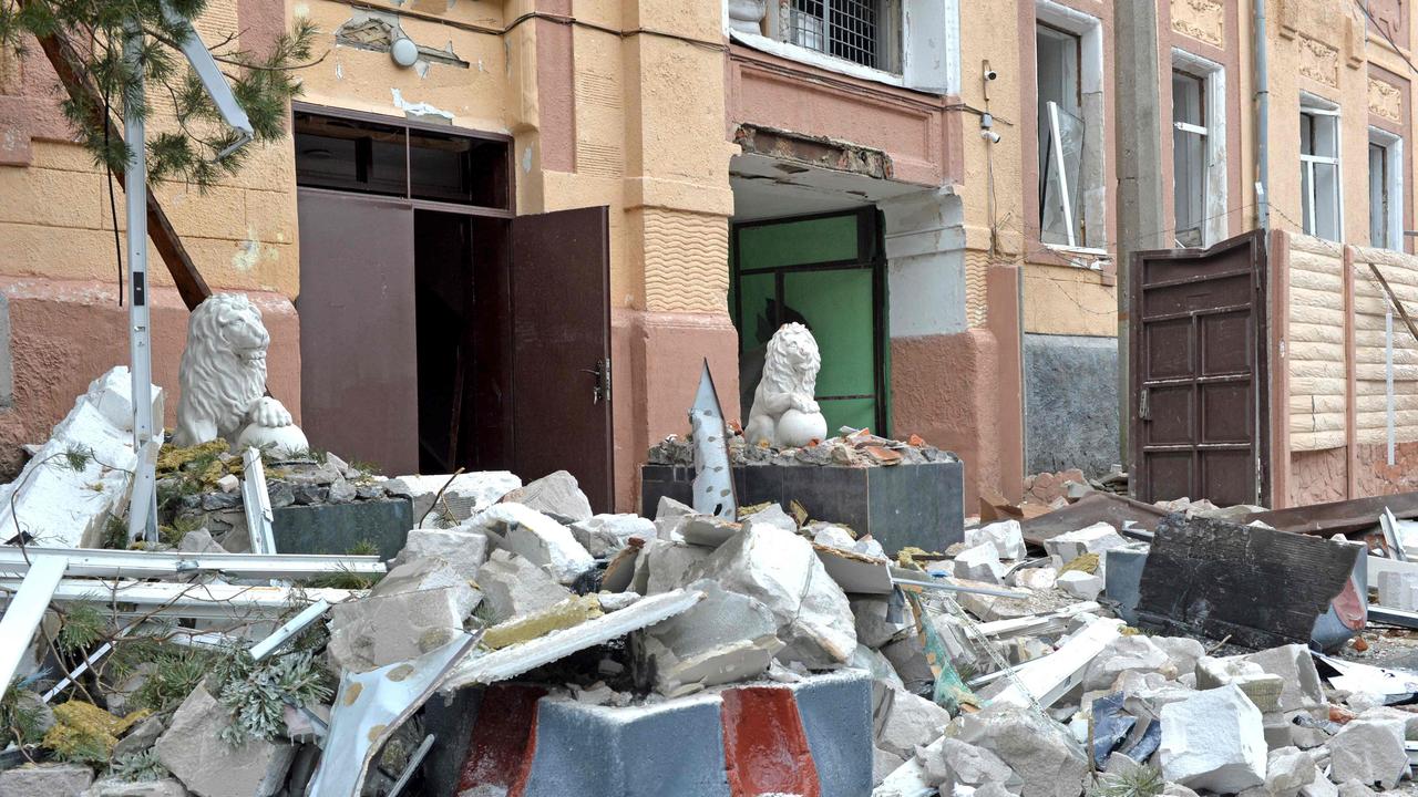 Destruction following a shelling in Ukraine's second-biggest city of Kharkiv. Picture: Sergey Bobok/AFP