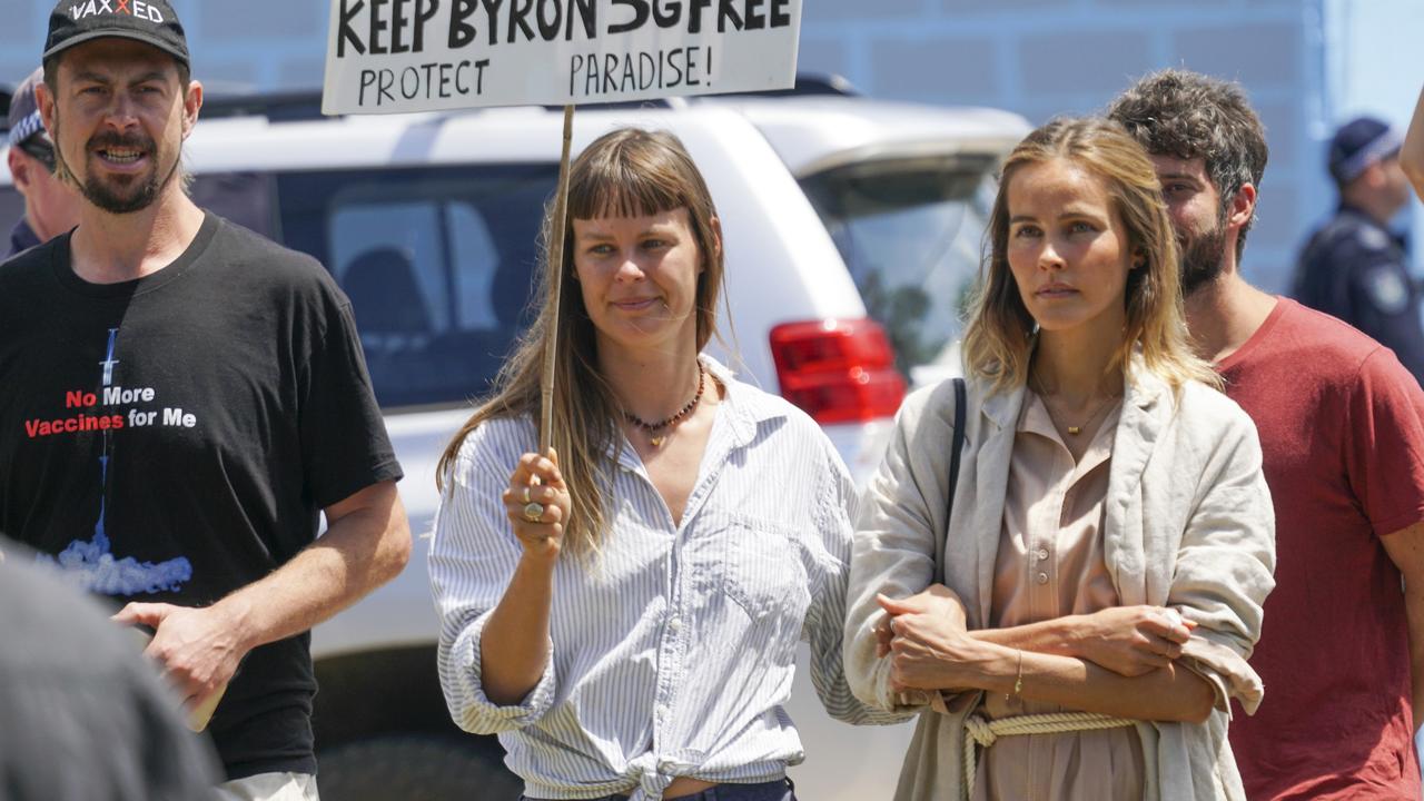 Lucas (right) at a Byron Bay protest. Picture: Media Mode.