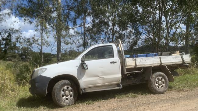 Troy Simeth-Hackling drove this ute a short distance after being allegedly stabbed before being helped by emergency services.