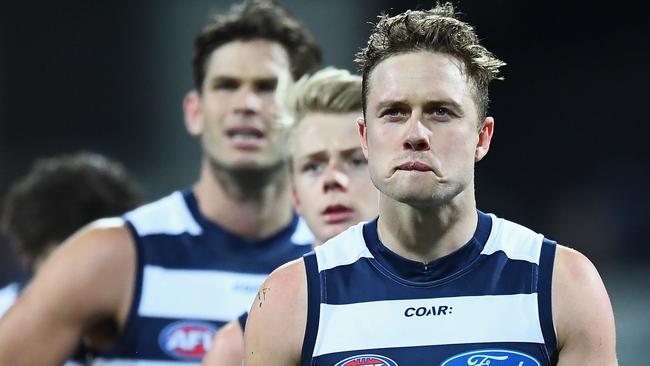 Mitch Duncan reacts after Geelong’s loss to Sydney in Round 20. (Photo by Quinn Rooney/Getty Images)