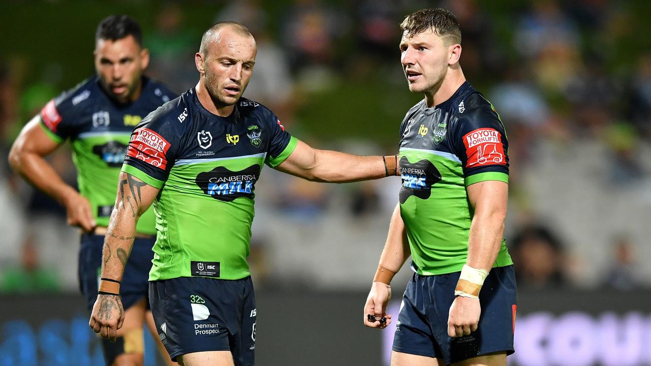 Josh Hodgson and George Williams. Picture: Gregg Porteous/NRL Photos