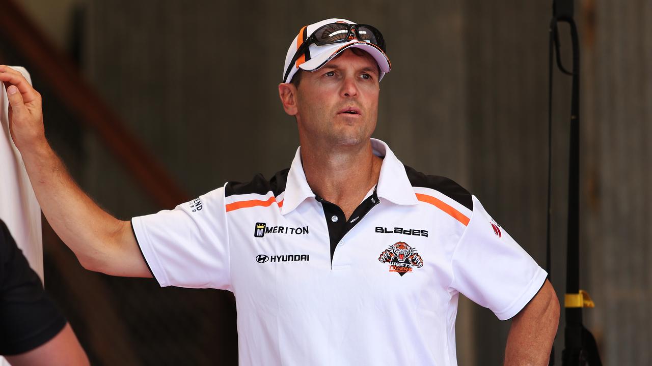 Wests Tigers coach Michael Potter at a pre season training session in Wyong on the Central Coast.