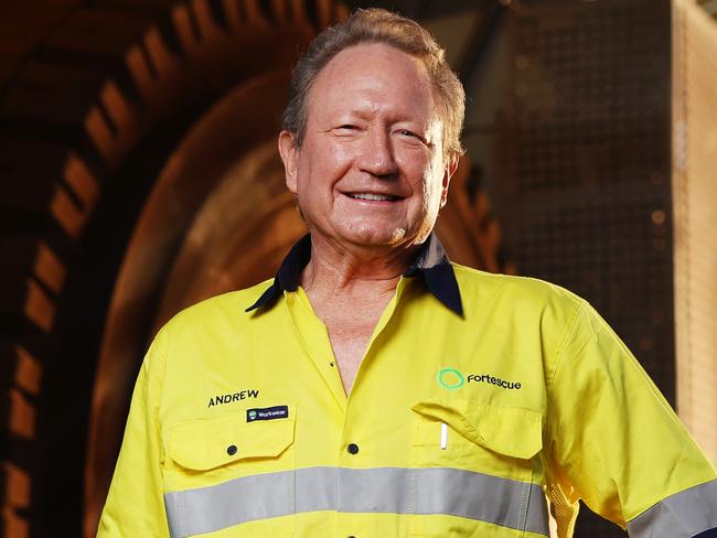 ON HOLD : Embargoed for The Daily telegraph. 15.8.2024 Dr Andrew Forrest stands in front of a new green energy haul truck.  The Christmas Creek mine is an iron ore mine located in the Pilbara region of Western Australia, 61 km south-south-west of Nullagine. Picture: Rohan Kelly