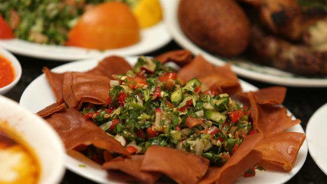 The fresh fattoush salad at Jasmins Lebanese.