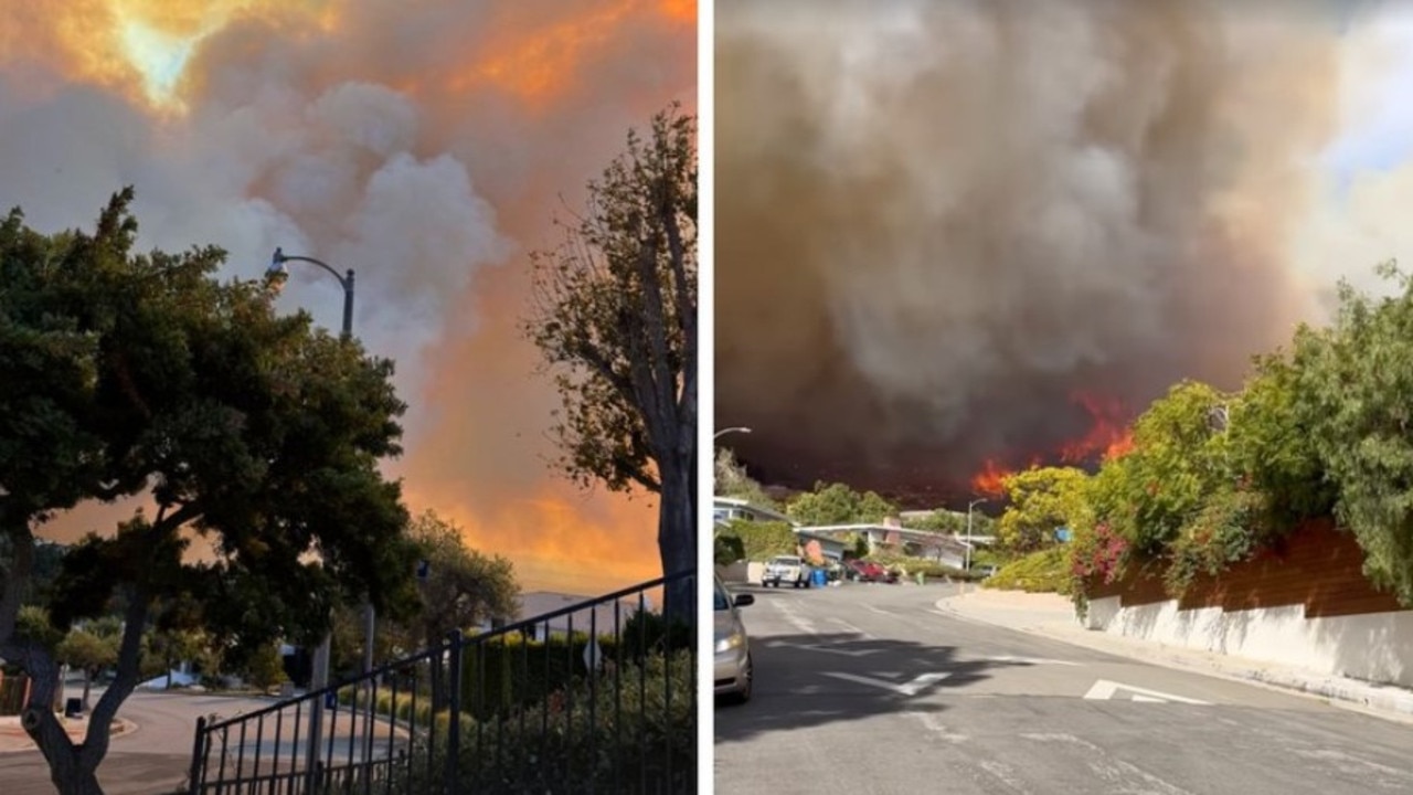 Residents who live on the same street as the home where Matthew Perry died revealed the fires were heading to their properties. Pictures: Instagram