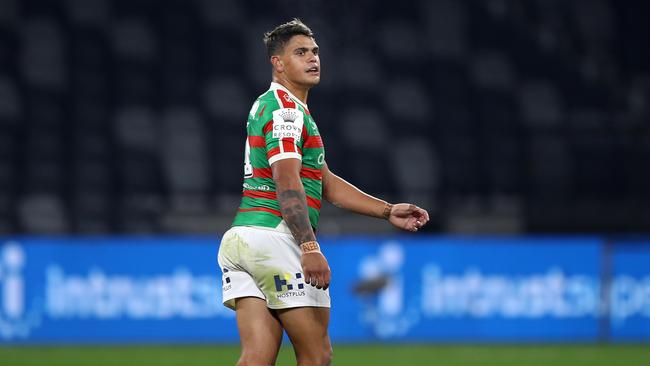 Latrell Mitchell and the Rabbitohs had a rough night. Picture: Mark Kolbe/Getty Images