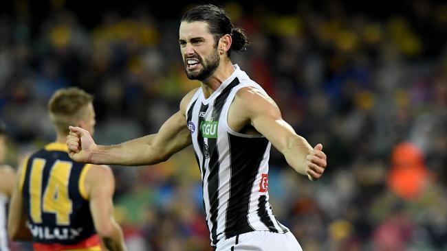 Brodie Grundy was dominant in the ruck for Collingwood.