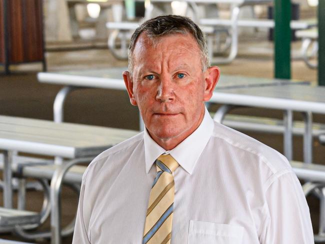 News Courier Mail, Bundaberg 24.2.2023. Shalom College principal Dan McMahon at work. Photo Paul Beutel