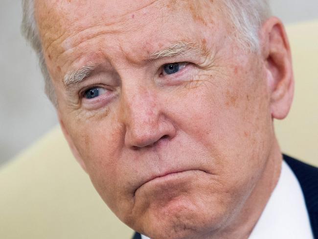 US President Joe Biden waits for a meeting with Ukraine's President Volodymyr Zelensky in the Oval Office of the White House, on September 1, 2021, in Washington, DC. - Ukraine's President Volodymyr Zelensky is only the second European leader to meet President Joe Biden at the White House on Wednesday but his bid for more heavyweight US protection against a powerful Russia is likely to be frustrated. (Photo by Brendan Smialowski / AFP)