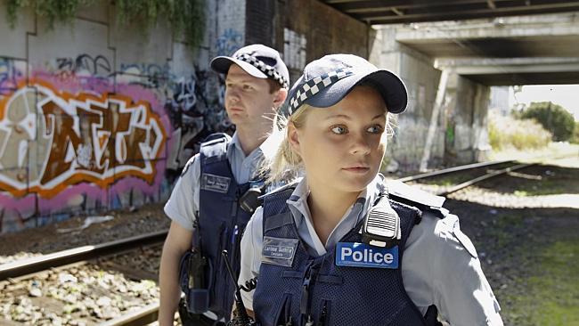 Frankston police Constables David Jackson and Larissa Guthrie are calling on the public to help them catch graffiti vandals in the city. Picture: Valeriu Campan