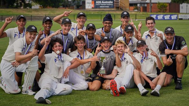 Brunswick players celebrate their win. Picture: Valeriu Campan