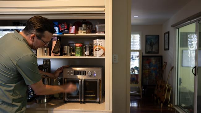 Stav using his beloved airfryer. Photograph: David Kelly.