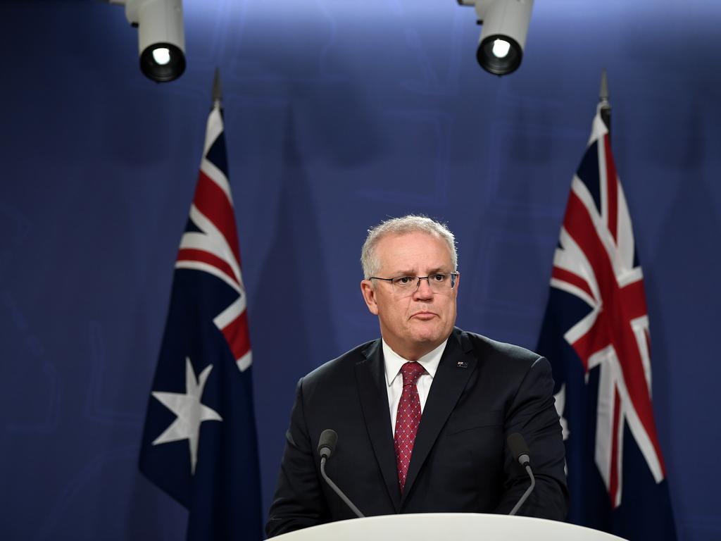 Scott Morrison said recent unemployment figures were encouraging. Picture: NCA NewsWire/Joel Carrett