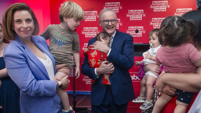 Anthony Albanese after delivering a speech at the Morningside Panthers AFL club in Brisbane. Picture: NewsWire / Glenn Campbell