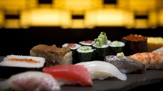 People have been filming themselves pulling disgusting food pranks at sushi train shops in Japan. Picture: iStock