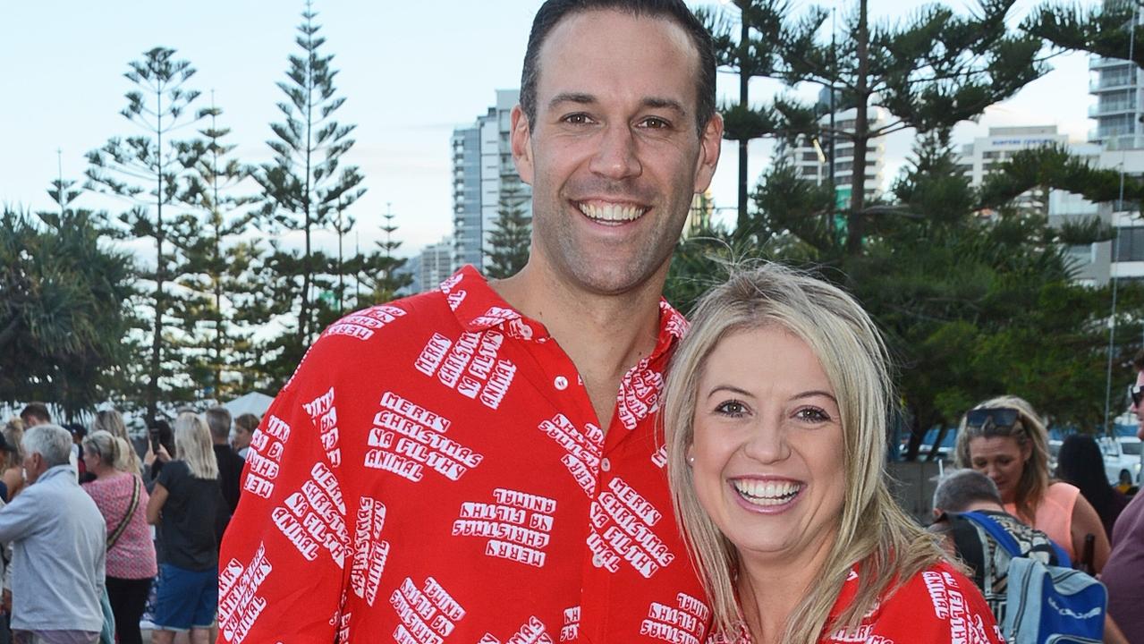 Nick and Morgan van der Werff at Carols on the Beach, Surfers Paradise. Pic: Regina King