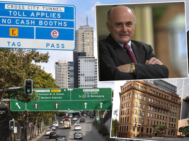 Former competition crusader, top, inset, Allan Fels spent $1550 for a two-night stay in the luxury five-star Capella Hotel. Among the eye-watering costs of the Minns government’s review to fix the tolling system, only $287 was spent on tolls.Pictures: News Corp/Supplied