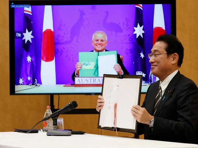 Japan's Prime Minister Fumio Kishida issued a joint statement with Prime Minister Scott Morrison.