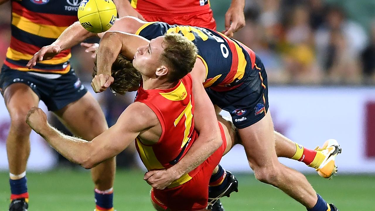 Adelaide got back into the game with their pressure. Picture: Getty