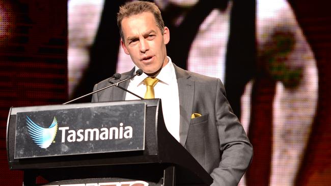 Alastair Clarkson sold the dream at Hawthorn’s 2016 best and fairest count. Picture: Eugene Hyland